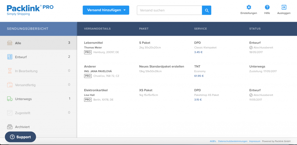 packlink-pro-sendungsuebersicht