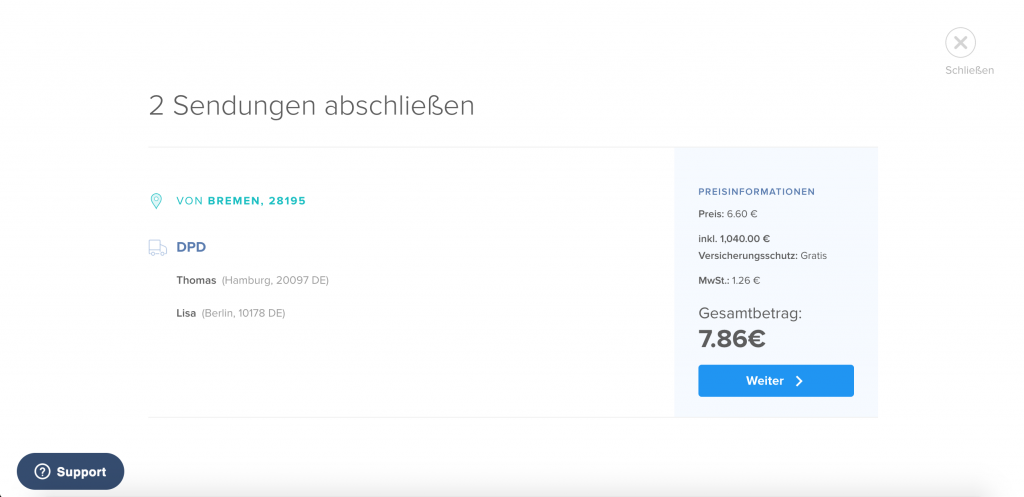 versandsendung-abschliessen